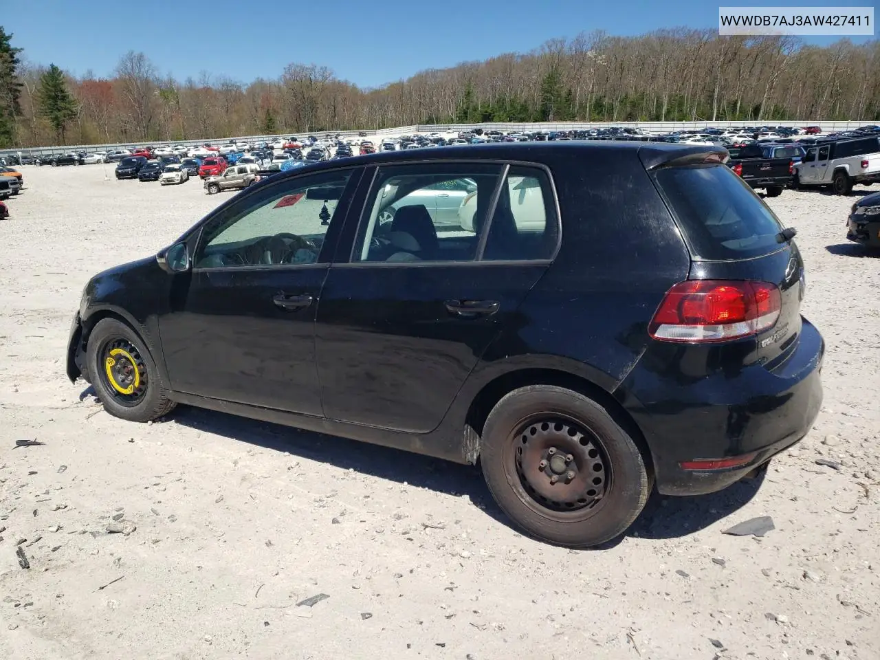 2010 Volkswagen Golf VIN: WVWDB7AJ3AW427411 Lot: 55224765