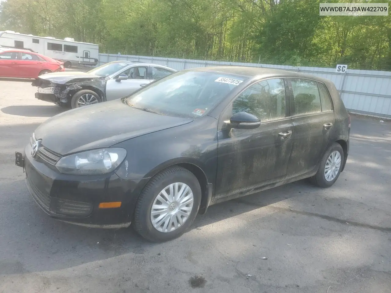 2010 Volkswagen Golf VIN: WVWDB7AJ3AW422709 Lot: 55477875