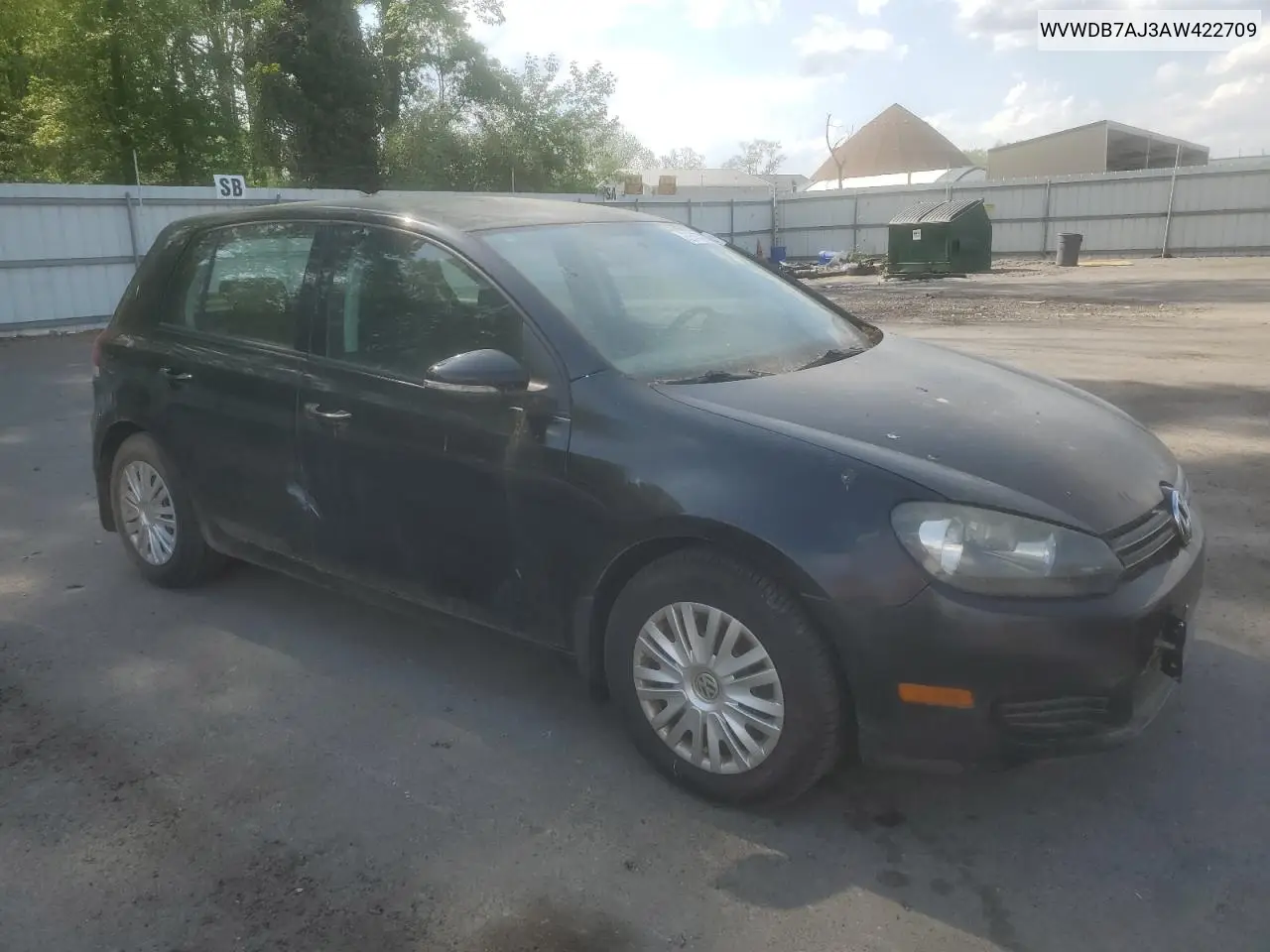 2010 Volkswagen Golf VIN: WVWDB7AJ3AW422709 Lot: 55477875