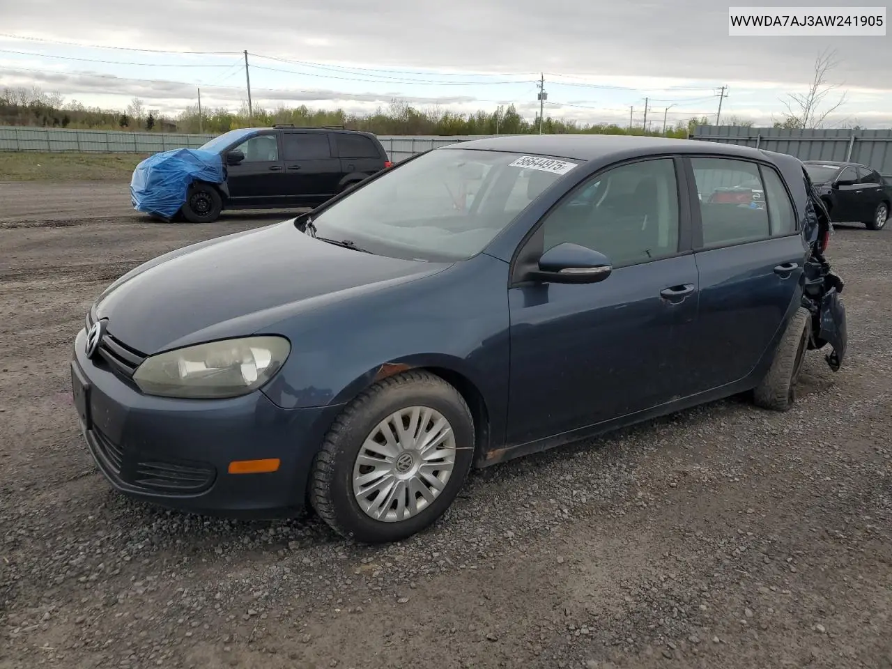 2010 Volkswagen Golf VIN: WVWDA7AJ3AW241905 Lot: 56644975