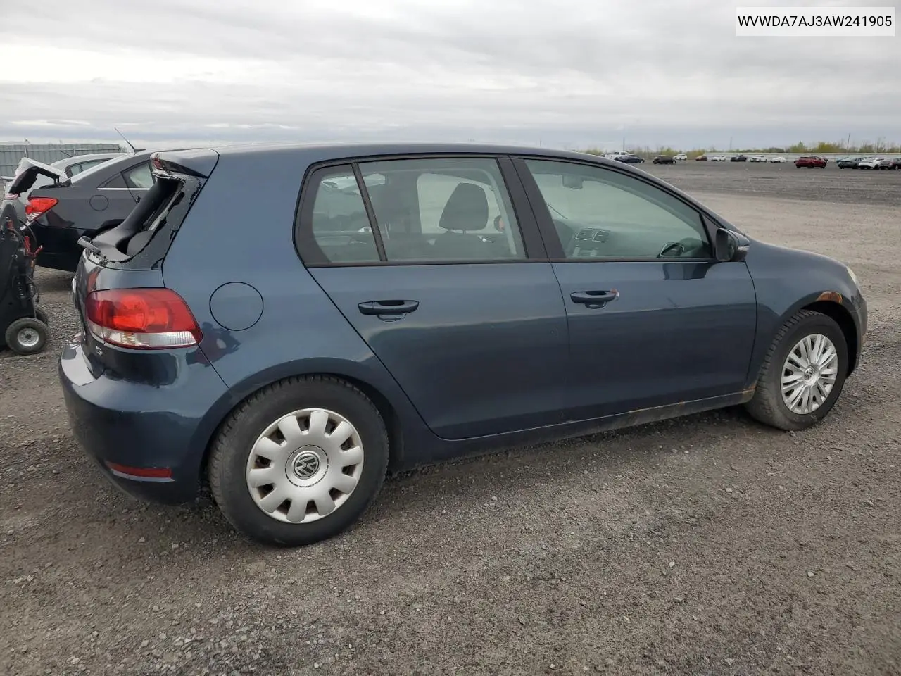 2010 Volkswagen Golf VIN: WVWDA7AJ3AW241905 Lot: 56644975