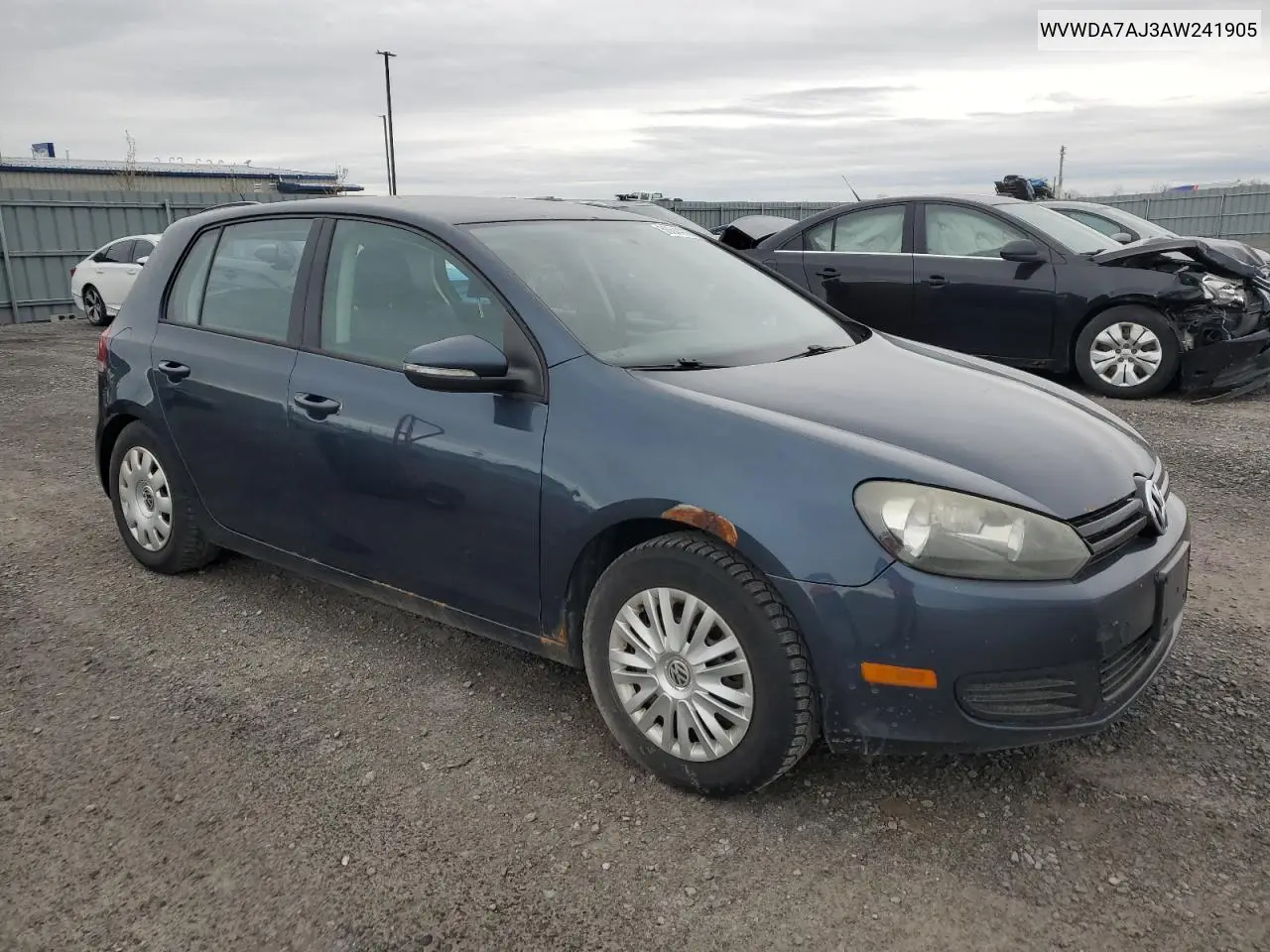 2010 Volkswagen Golf VIN: WVWDA7AJ3AW241905 Lot: 56644975