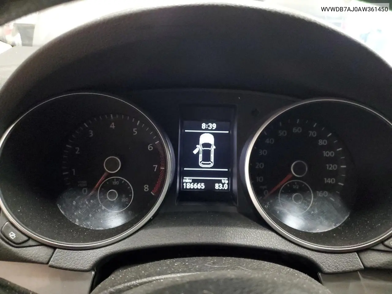 2010 Volkswagen Golf VIN: WVWDB7AJ0AW361450 Lot: 59538385