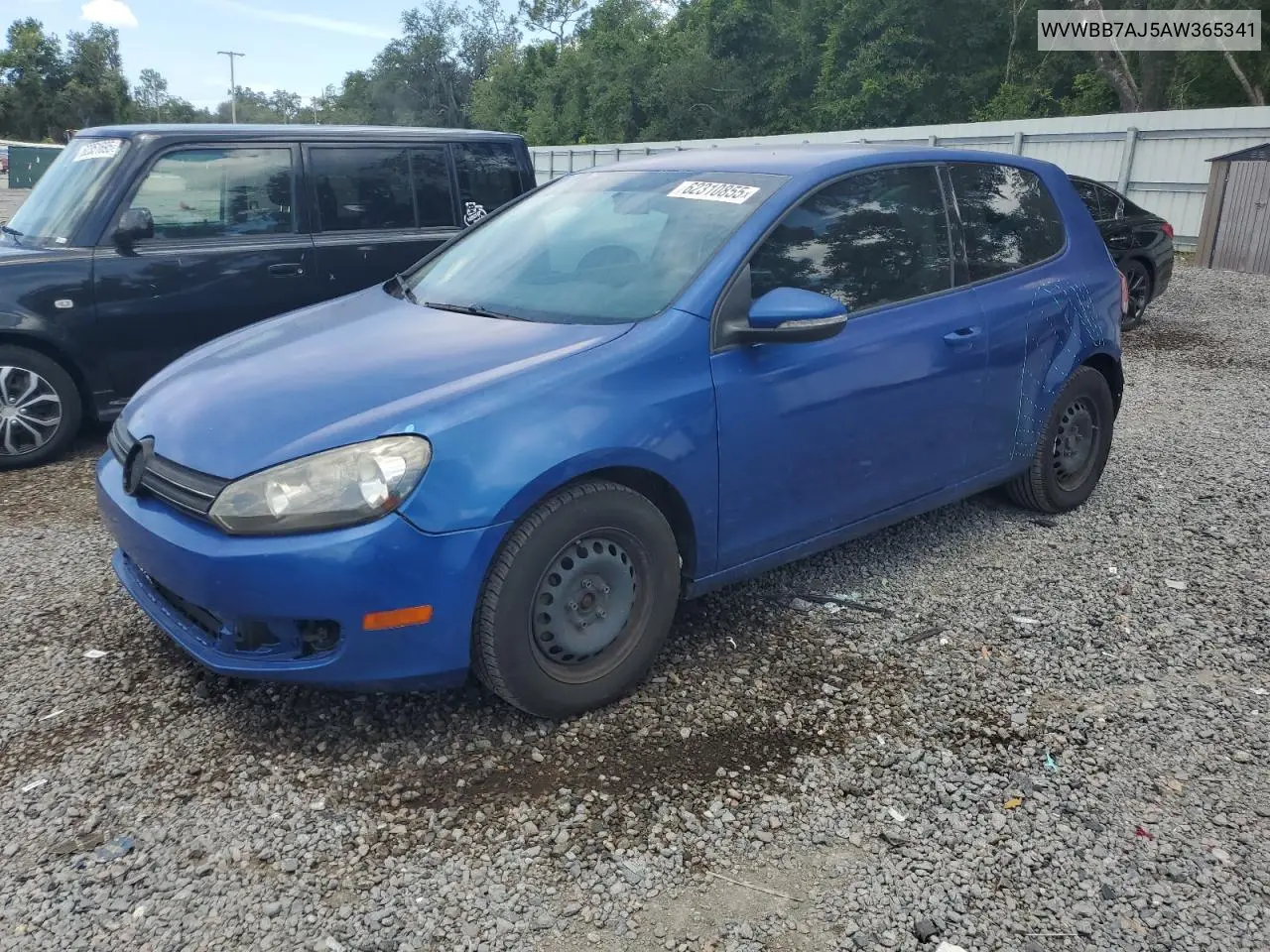 2010 Volkswagen Golf VIN: WVWBB7AJ5AW365341 Lot: 62310855