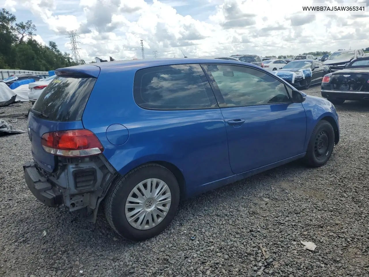 2010 Volkswagen Golf VIN: WVWBB7AJ5AW365341 Lot: 62310855