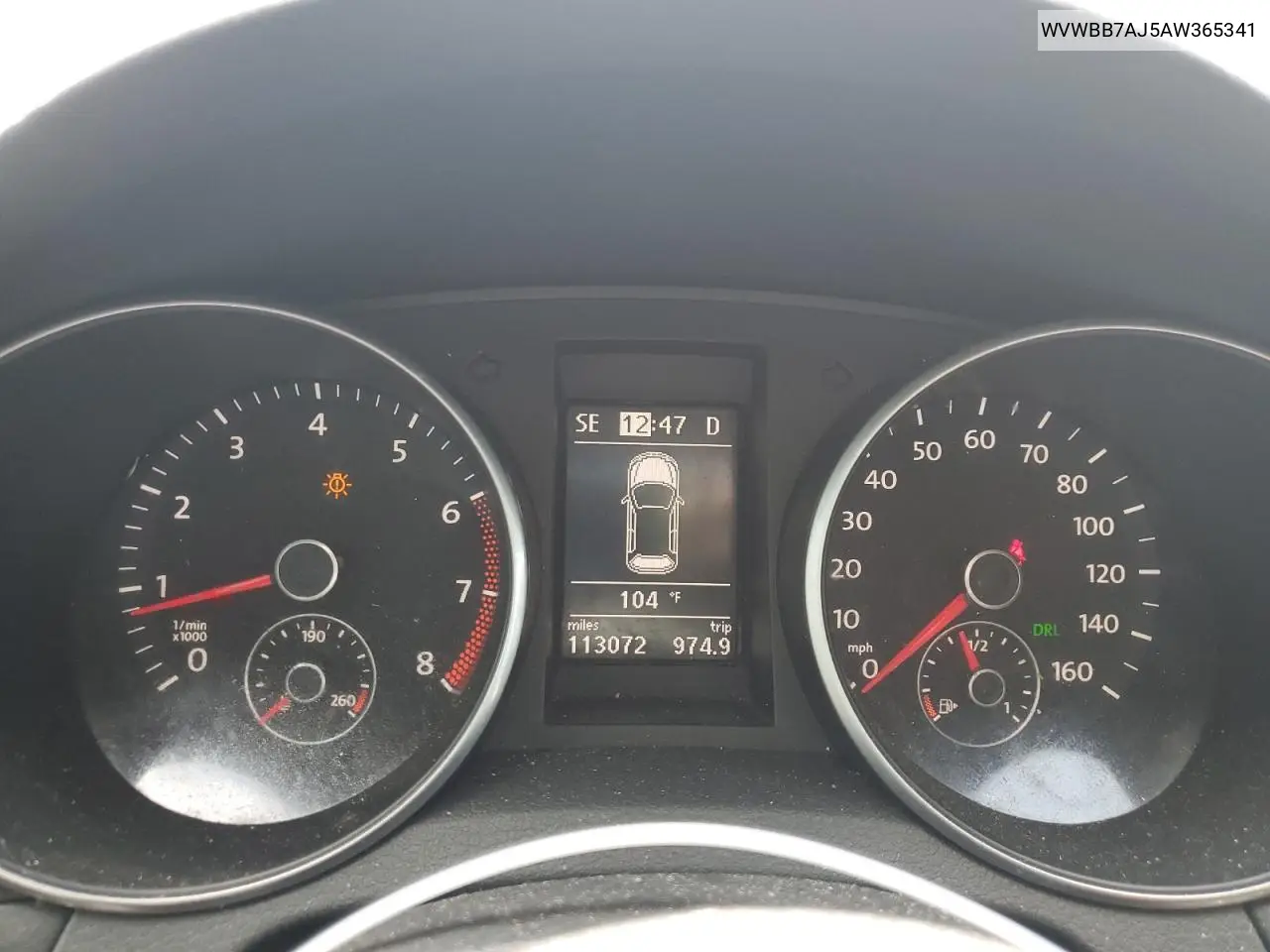 2010 Volkswagen Golf VIN: WVWBB7AJ5AW365341 Lot: 62310855