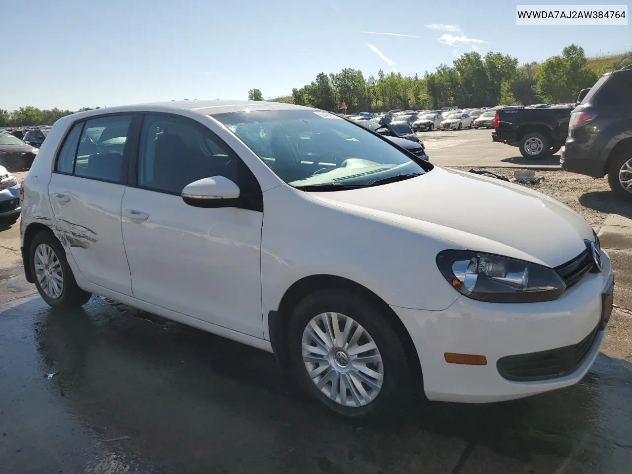 2010 Volkswagen Golf VIN: WVWDA7AJ2AW384764 Lot: 63480635