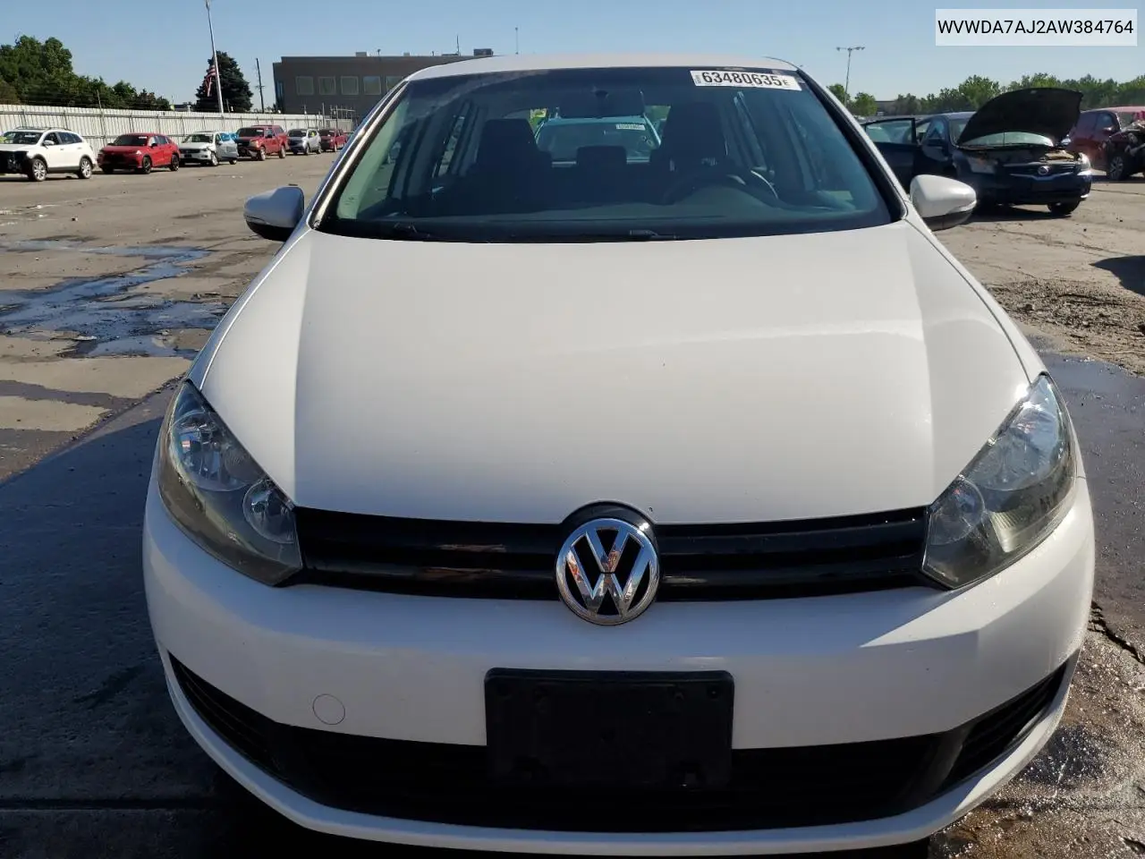 2010 Volkswagen Golf VIN: WVWDA7AJ2AW384764 Lot: 63480635