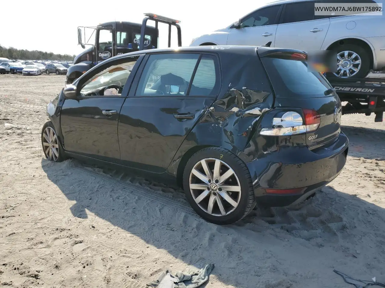 2011 Volkswagen Golf VIN: WVWDM7AJ6BW175892 Lot: 47650205