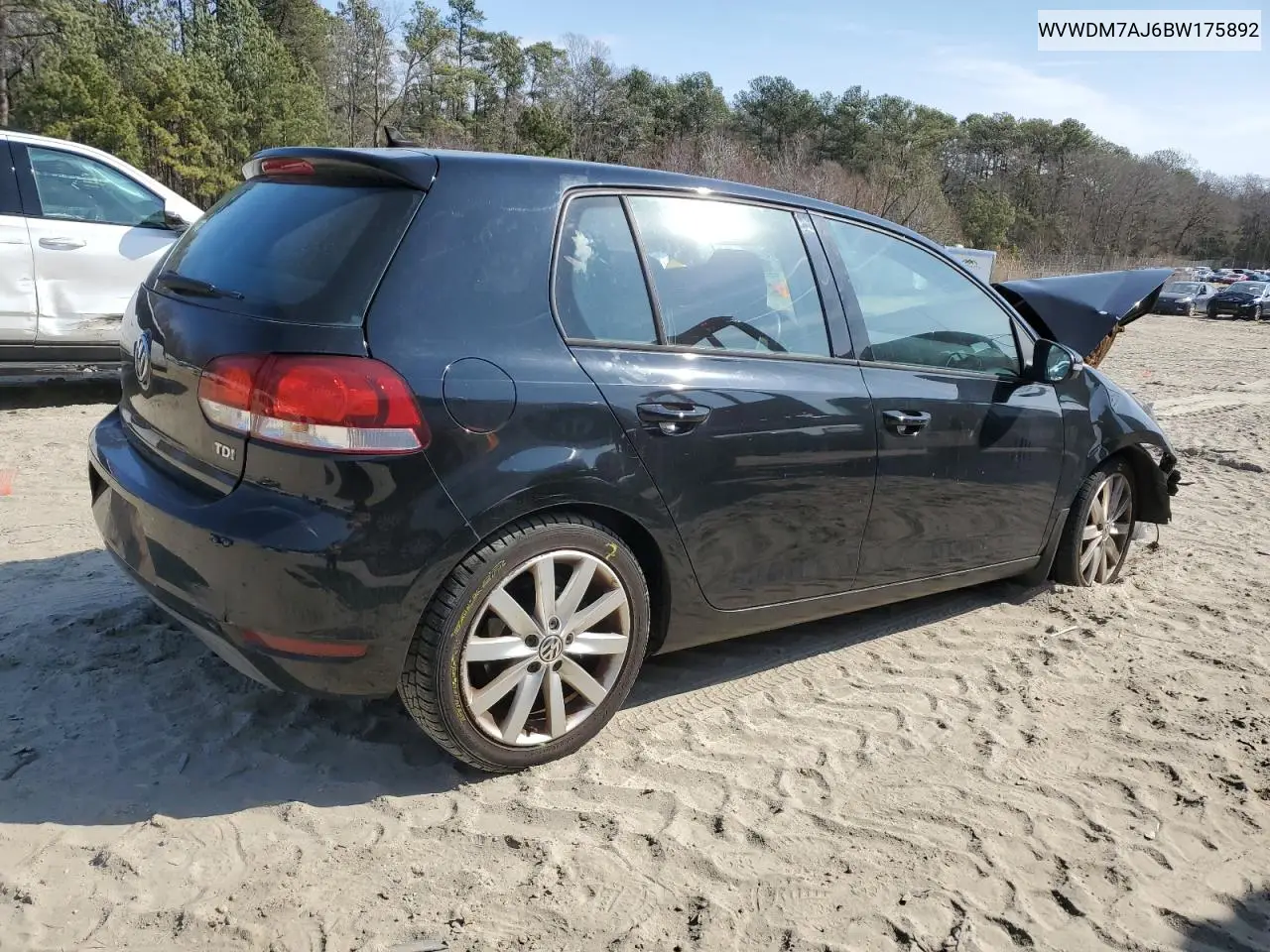 2011 Volkswagen Golf VIN: WVWDM7AJ6BW175892 Lot: 47650205