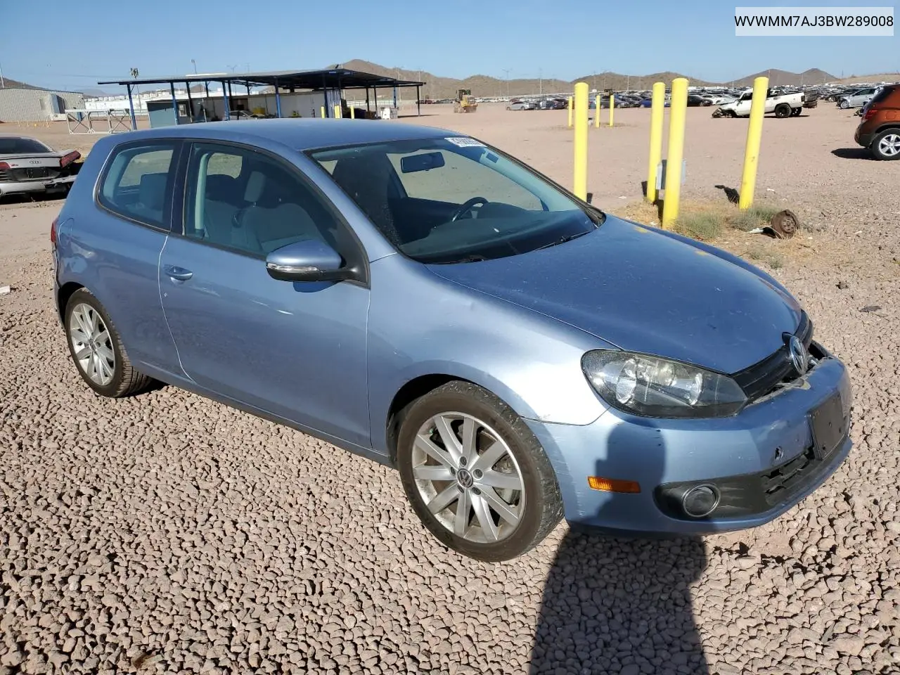 2011 Volkswagen Golf VIN: WVWMM7AJ3BW289008 Lot: 47688905