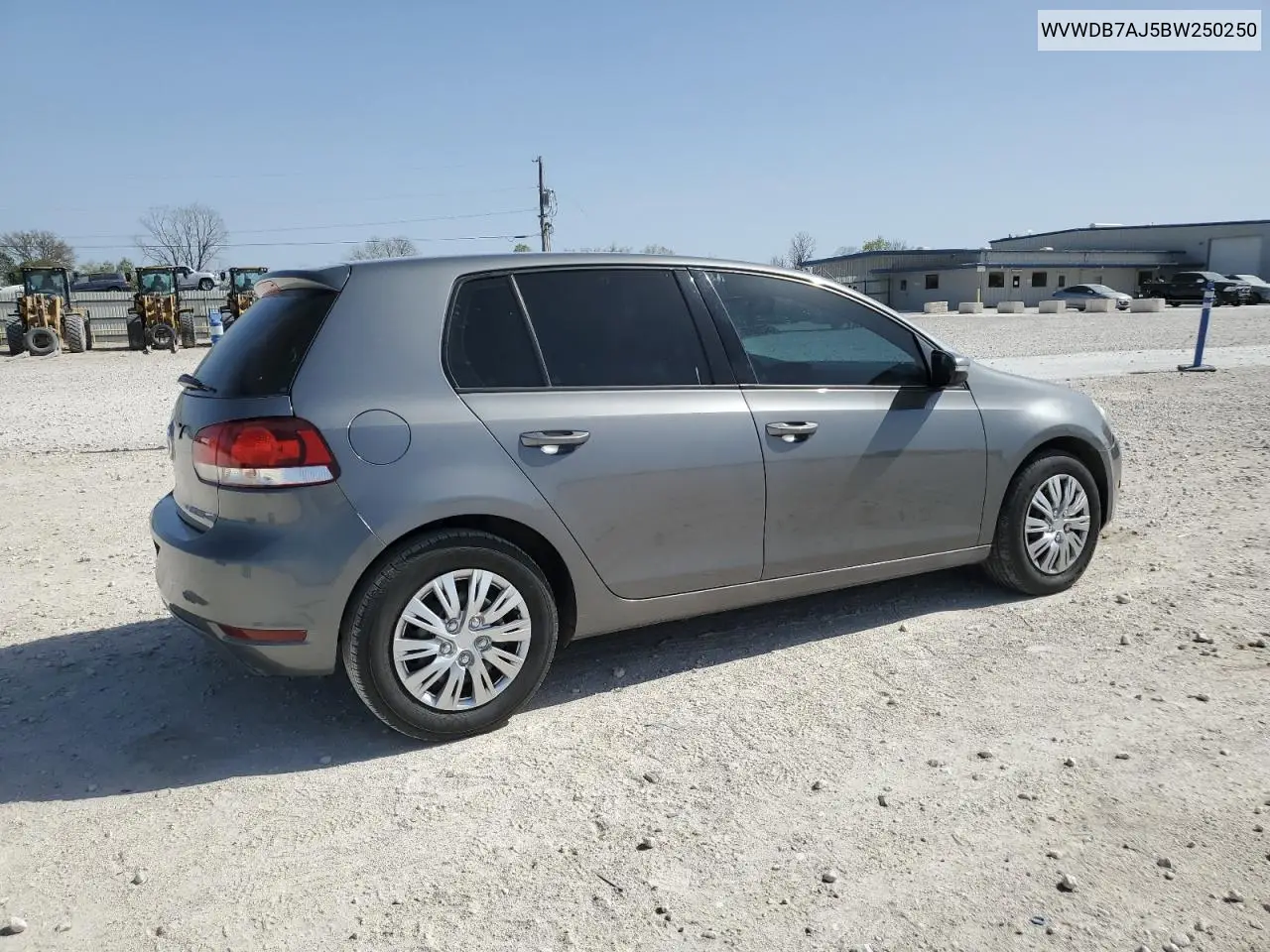 2011 Volkswagen Golf VIN: WVWDB7AJ5BW250250 Lot: 50260995