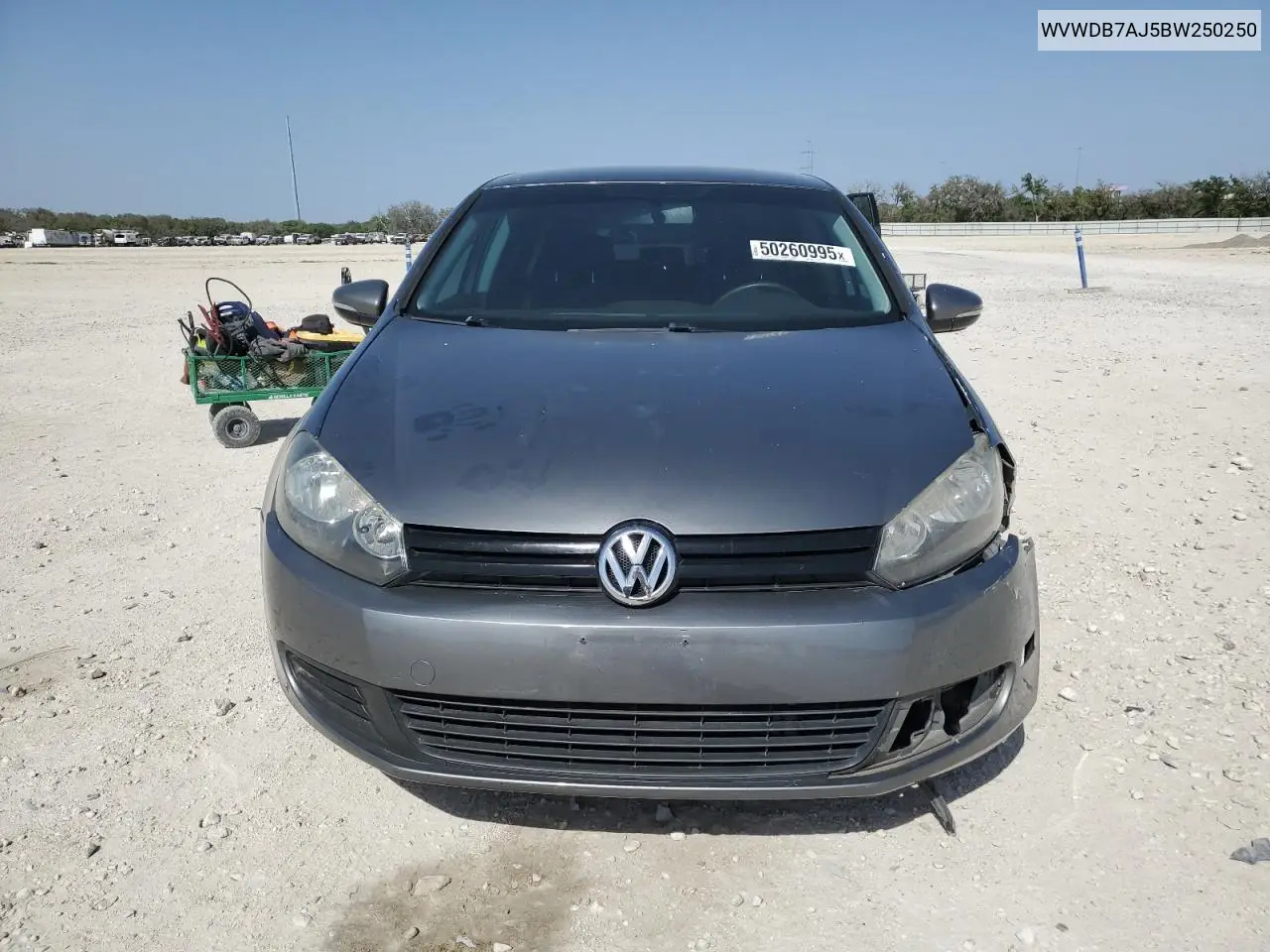 2011 Volkswagen Golf VIN: WVWDB7AJ5BW250250 Lot: 50260995