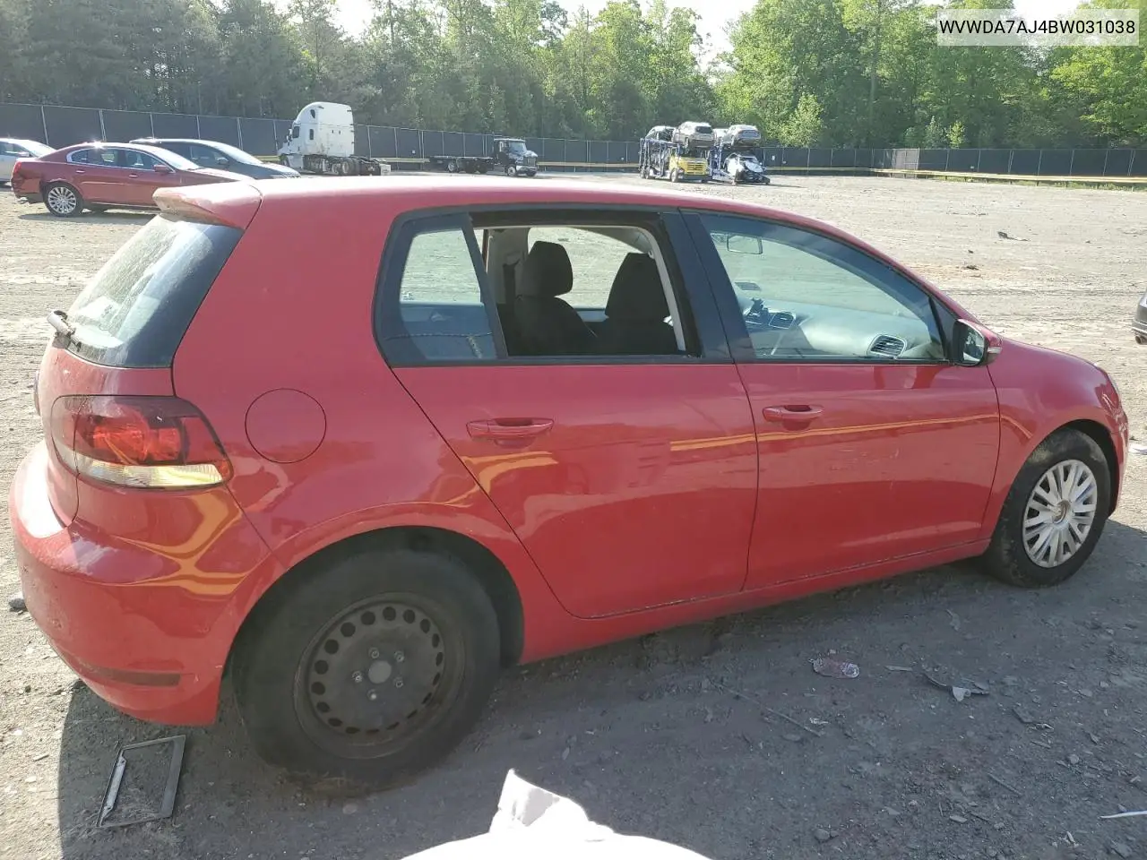 2011 Volkswagen Golf VIN: WVWDA7AJ4BW031038 Lot: 52196065