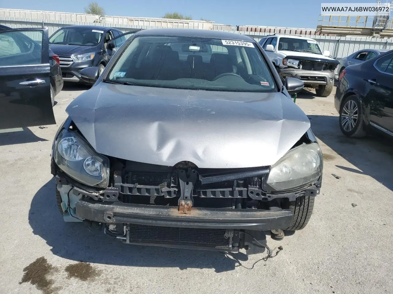 2011 Volkswagen Golf VIN: WVWAA7AJ6BW036972 Lot: 52315395