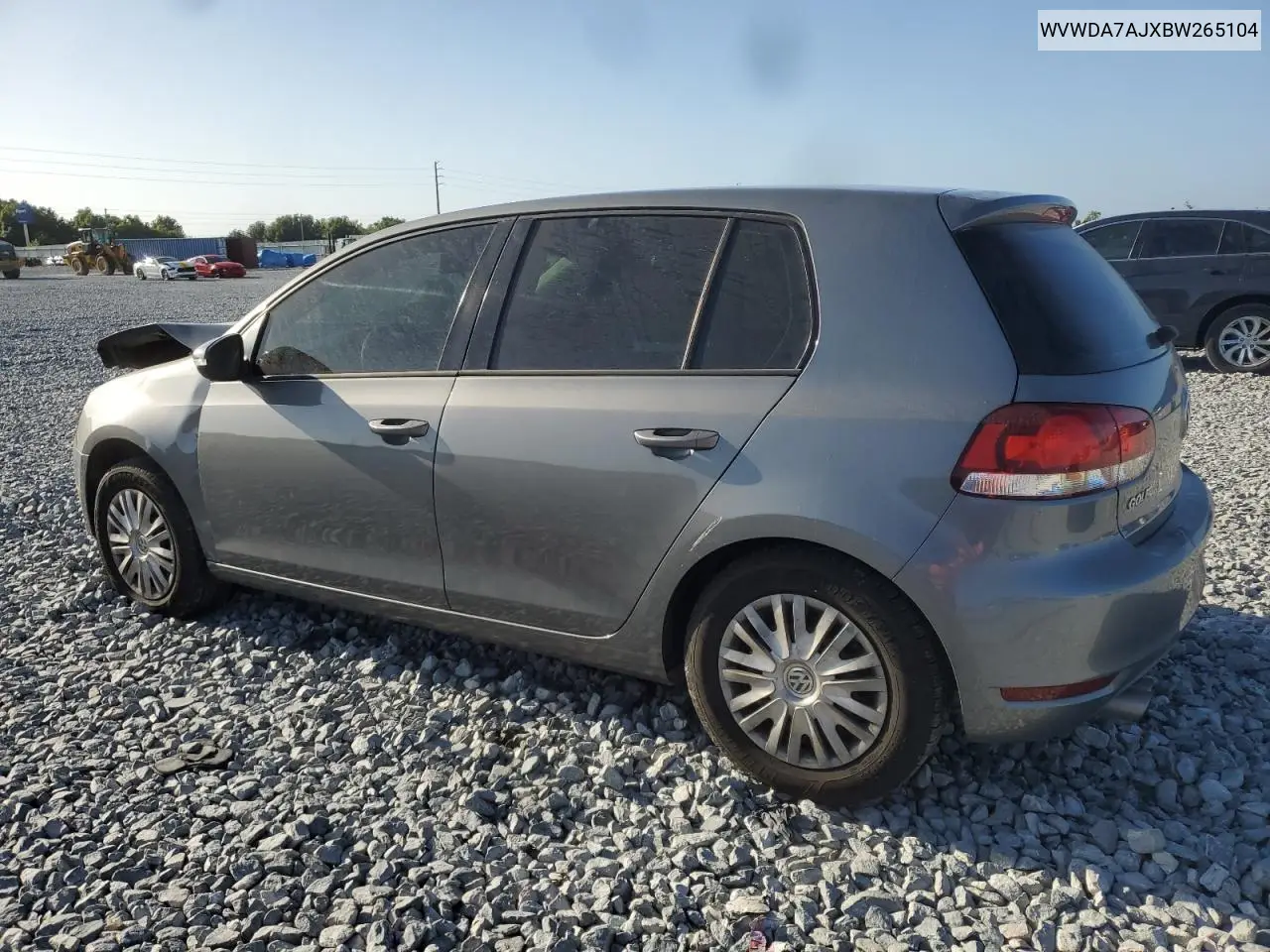 2011 Volkswagen Golf VIN: WVWDA7AJXBW265104 Lot: 55124435