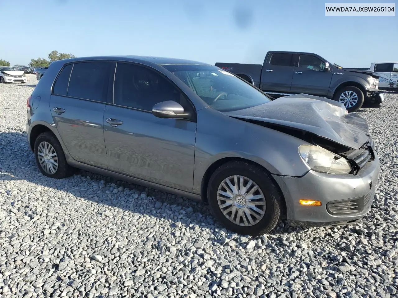 2011 Volkswagen Golf VIN: WVWDA7AJXBW265104 Lot: 55124435