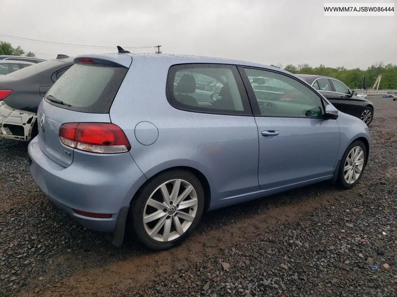 2011 Volkswagen Golf VIN: WVWMM7AJ5BW086444 Lot: 55232175