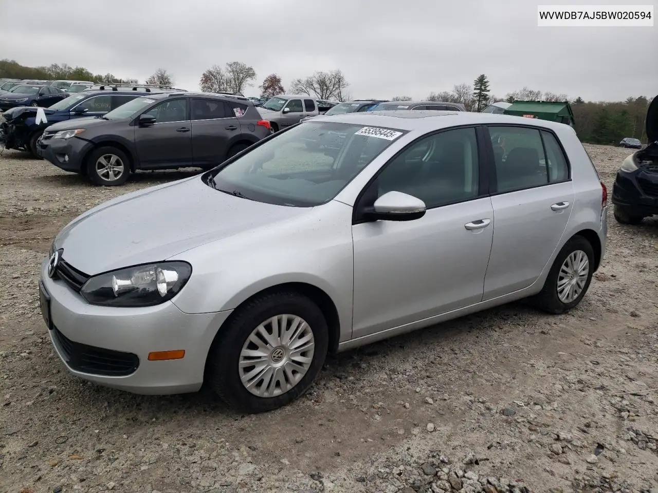 2011 Volkswagen Golf VIN: WVWDB7AJ5BW020594 Lot: 55395445