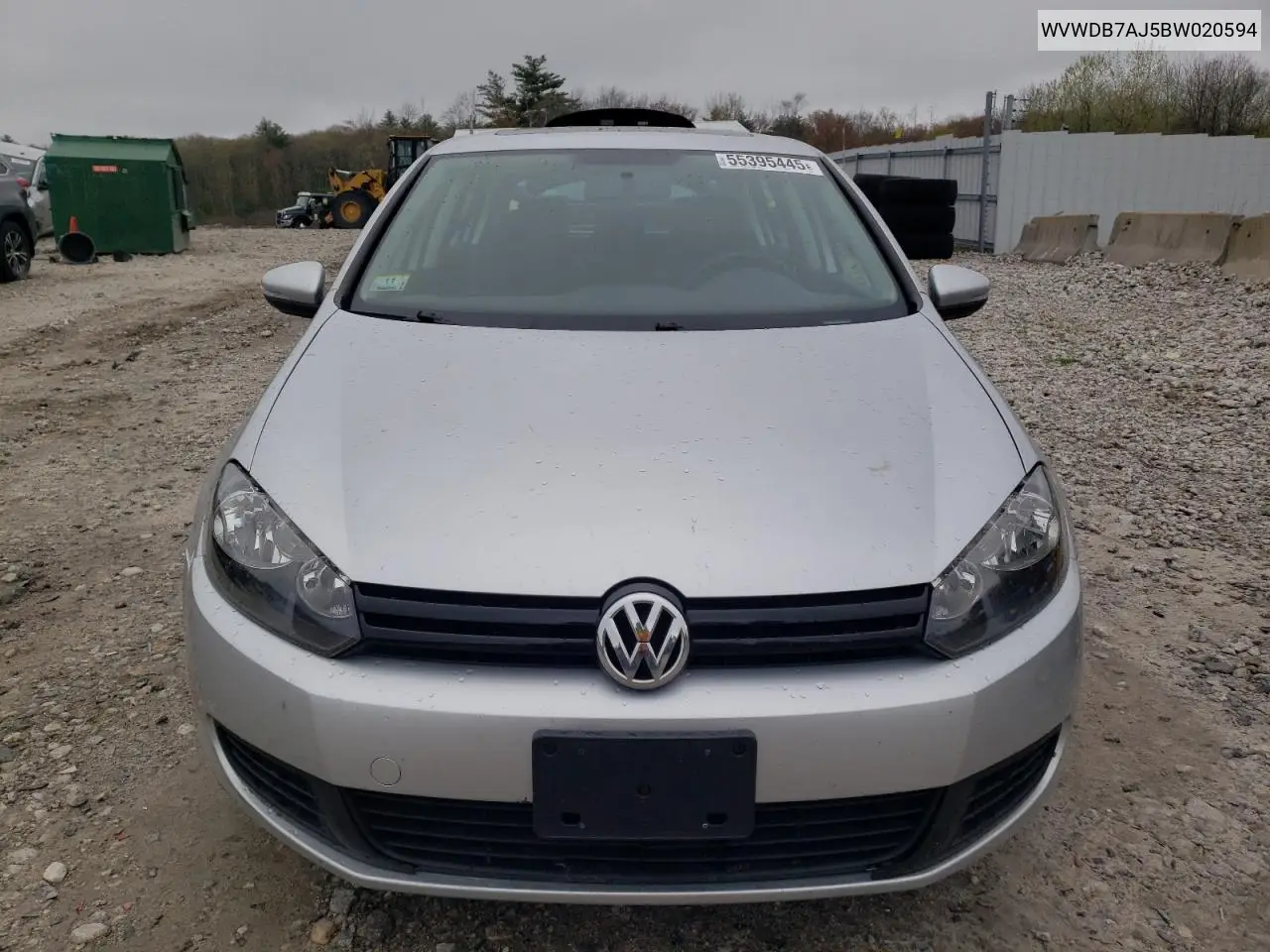 2011 Volkswagen Golf VIN: WVWDB7AJ5BW020594 Lot: 55395445