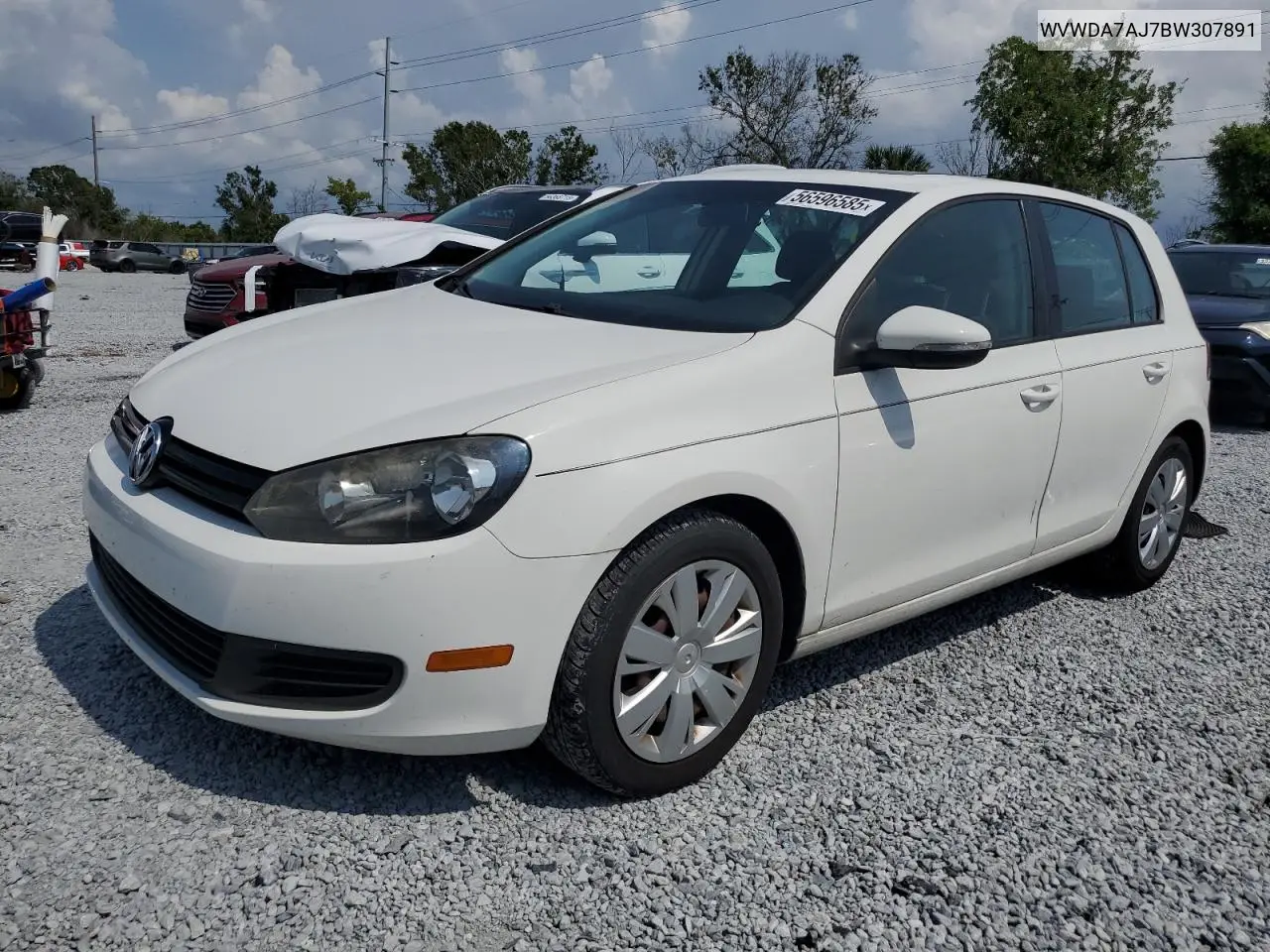 2011 Volkswagen Golf VIN: WVWDA7AJ7BW307891 Lot: 56596585