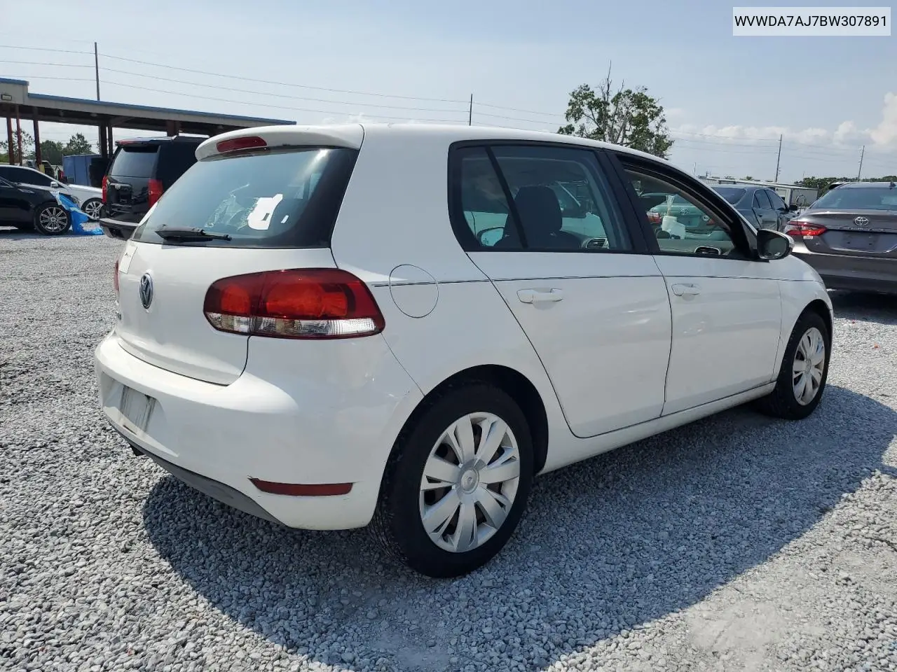 2011 Volkswagen Golf VIN: WVWDA7AJ7BW307891 Lot: 56596585