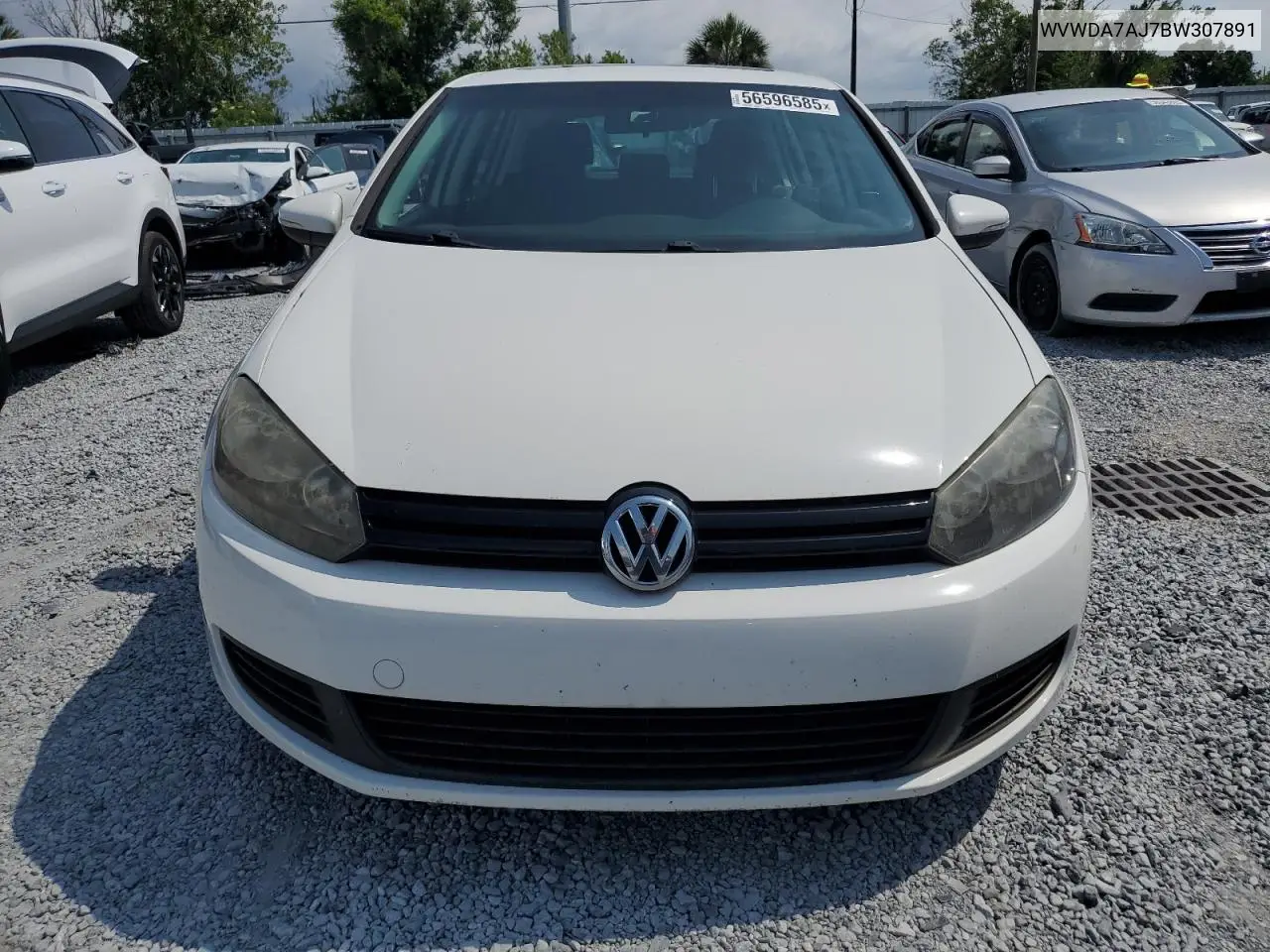 2011 Volkswagen Golf VIN: WVWDA7AJ7BW307891 Lot: 56596585