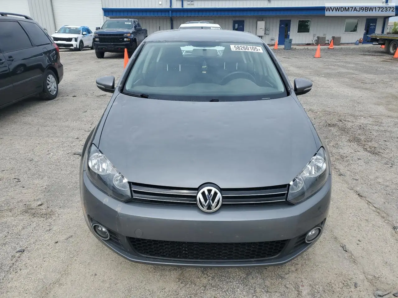 2011 Volkswagen Golf VIN: WVWDM7AJ9BW172372 Lot: 58260105