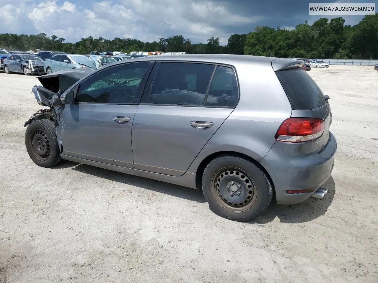 2011 Volkswagen Golf VIN: WVWDA7AJ2BW060909 Lot: 58999245