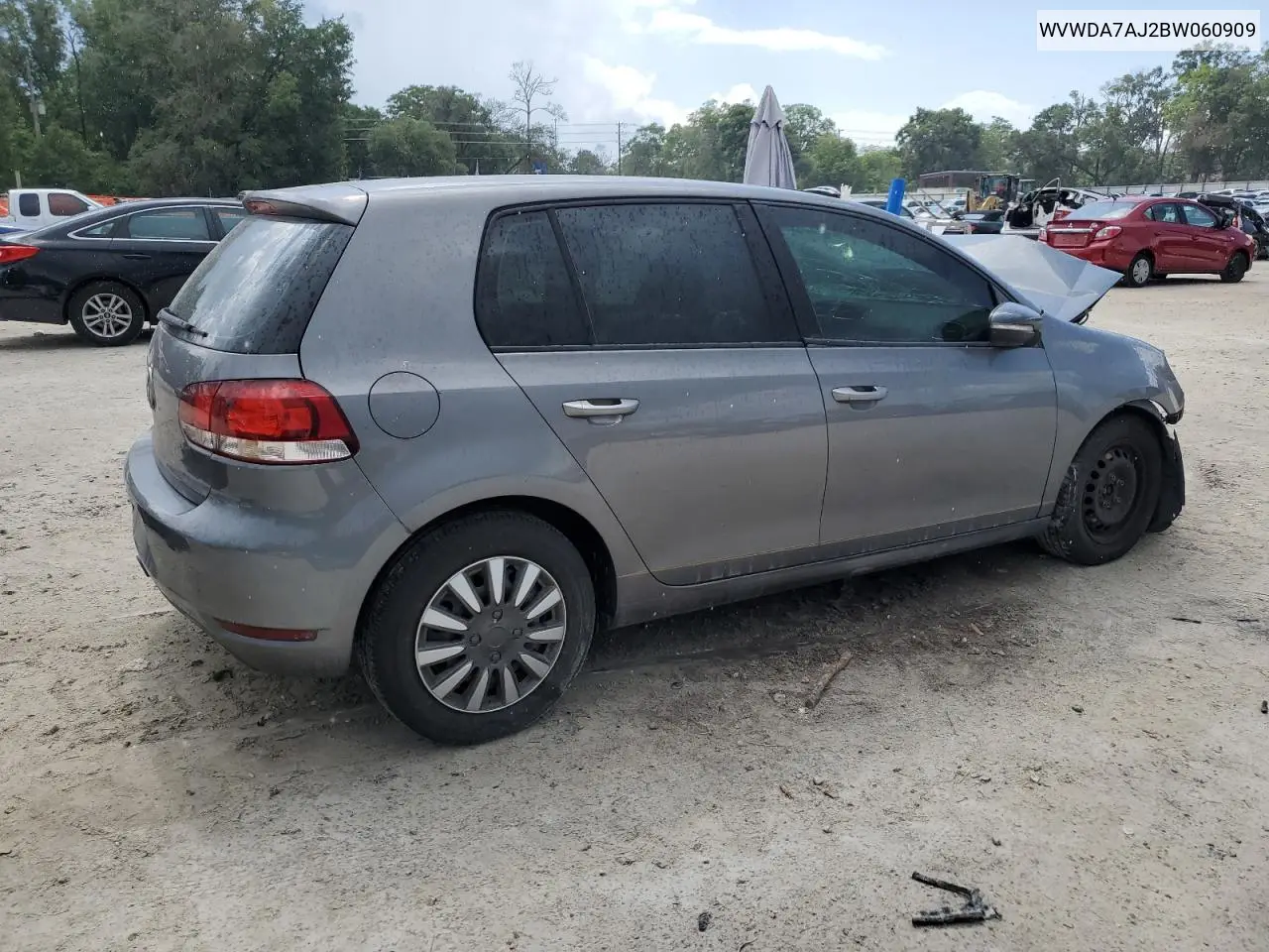 2011 Volkswagen Golf VIN: WVWDA7AJ2BW060909 Lot: 58999245