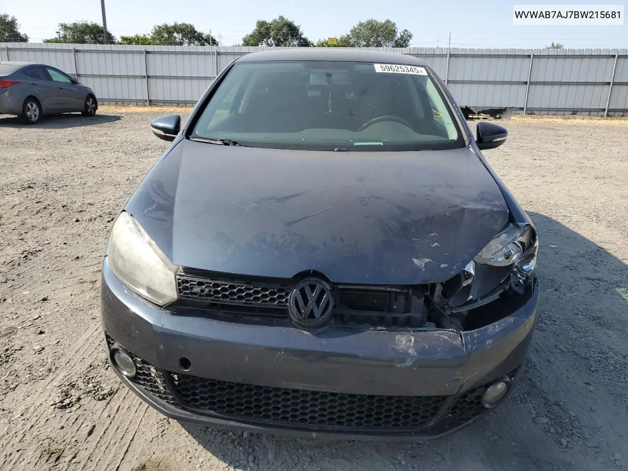 2011 Volkswagen Golf VIN: WVWAB7AJ7BW215681 Lot: 59625345