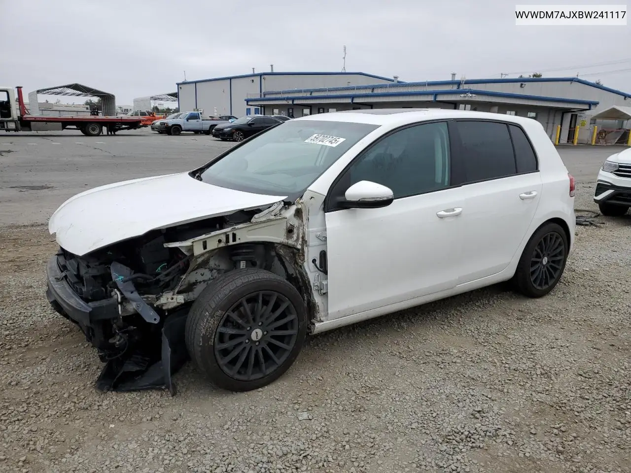 2011 Volkswagen Golf VIN: WVWDM7AJXBW241117 Lot: 59702745