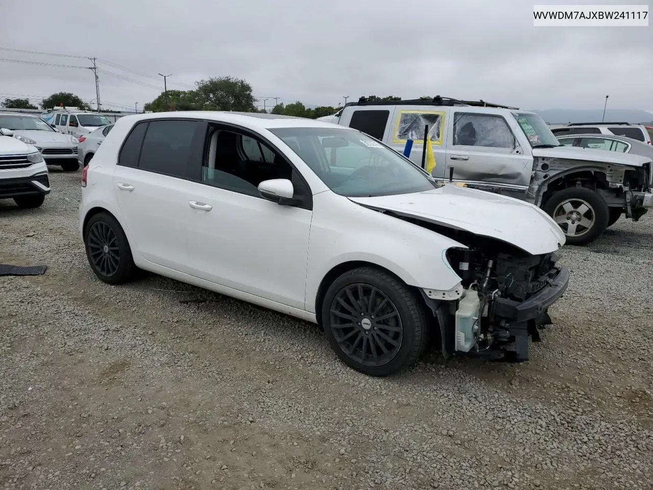 2011 Volkswagen Golf VIN: WVWDM7AJXBW241117 Lot: 59702745
