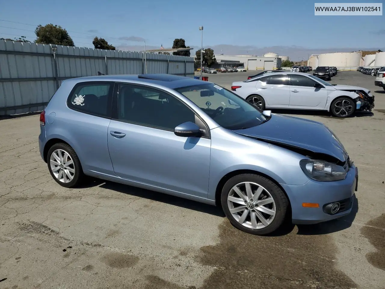 2011 Volkswagen Golf VIN: WVWAA7AJ3BW102541 Lot: 59846315