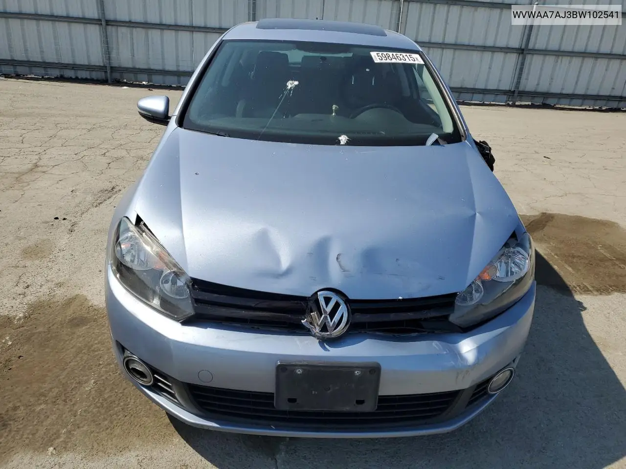 2011 Volkswagen Golf VIN: WVWAA7AJ3BW102541 Lot: 59846315