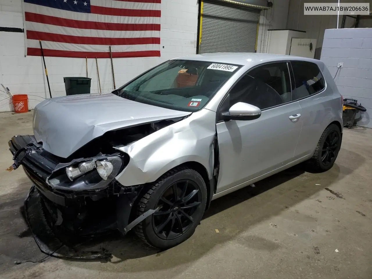 2011 Volkswagen Golf VIN: WVWAB7AJ1BW206636 Lot: 60041995