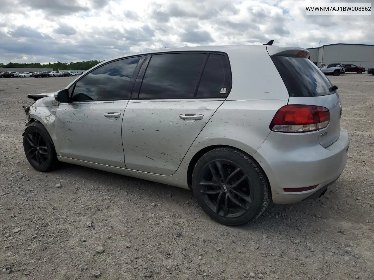 2011 Volkswagen Golf VIN: WVWNM7AJ1BW008862 Lot: 61347615