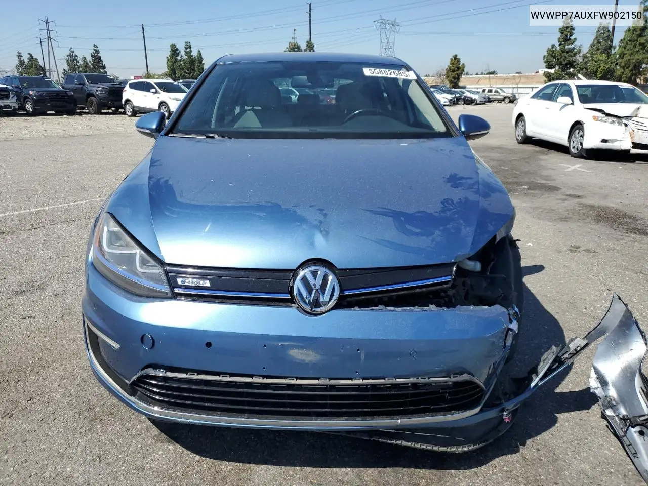 2015 Volkswagen E-Golf Sel Premium VIN: WVWPP7AUXFW902150 Lot: 55882685