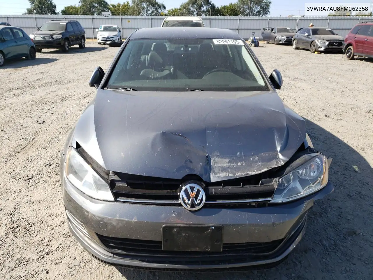 2015 Volkswagen Golf Tdi VIN: 3VWRA7AU8FM062358 Lot: 62561105