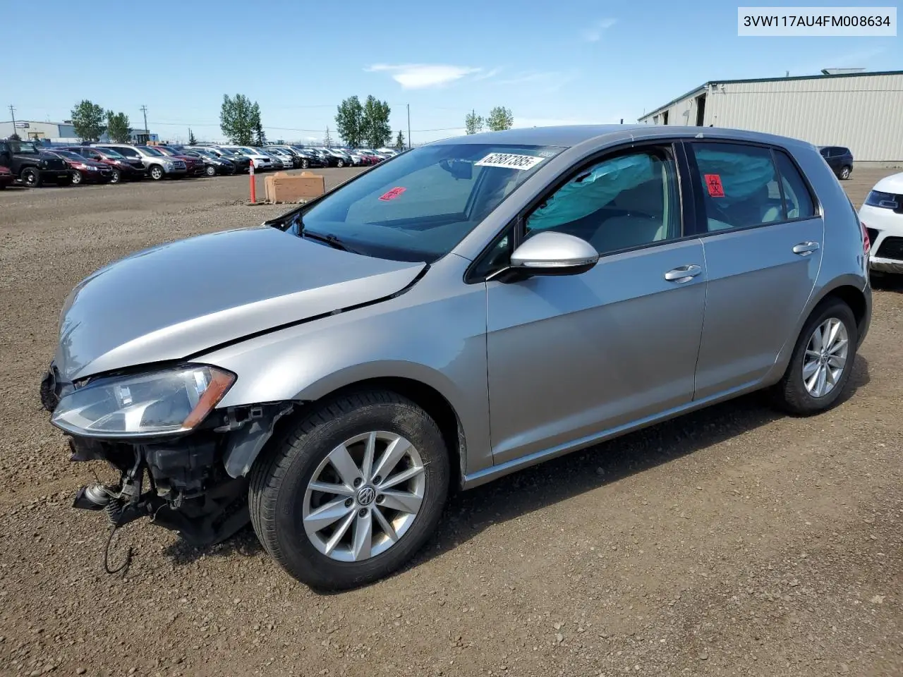 2015 Volkswagen Golf VIN: 3VW117AU4FM008634 Lot: 62887385