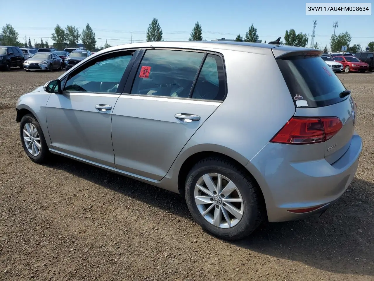 2015 Volkswagen Golf VIN: 3VW117AU4FM008634 Lot: 62887385