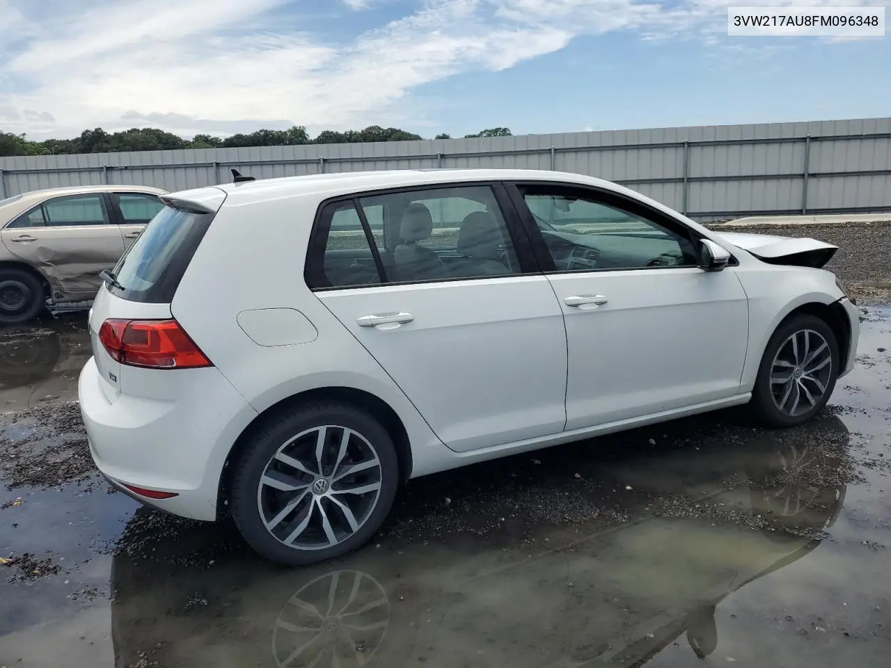 2015 Volkswagen Golf VIN: 3VW217AU8FM096348 Lot: 63266275