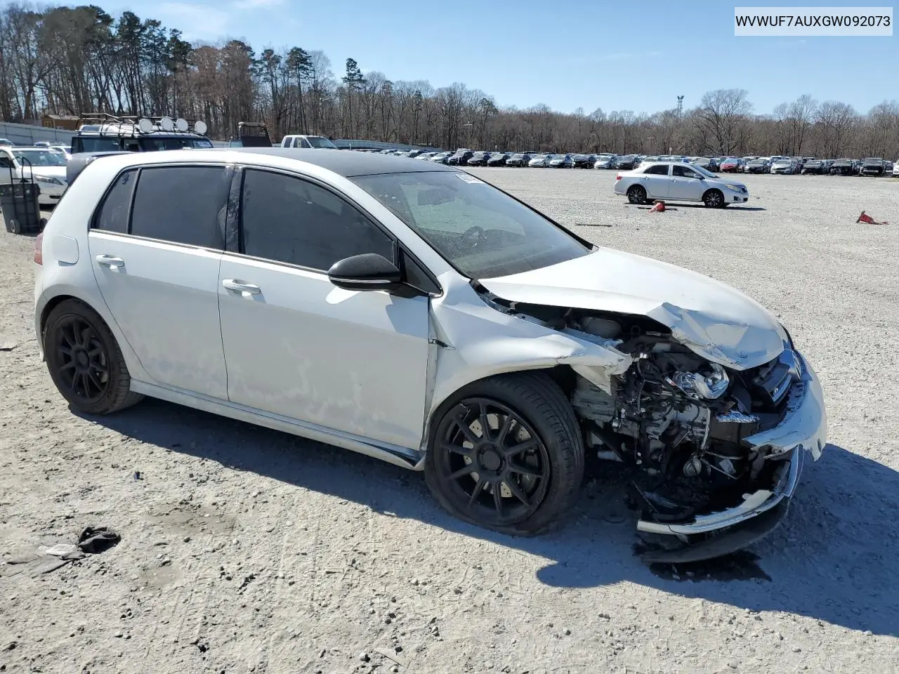 2016 Volkswagen Golf R VIN: WVWUF7AUXGW092073 Lot: 46811405