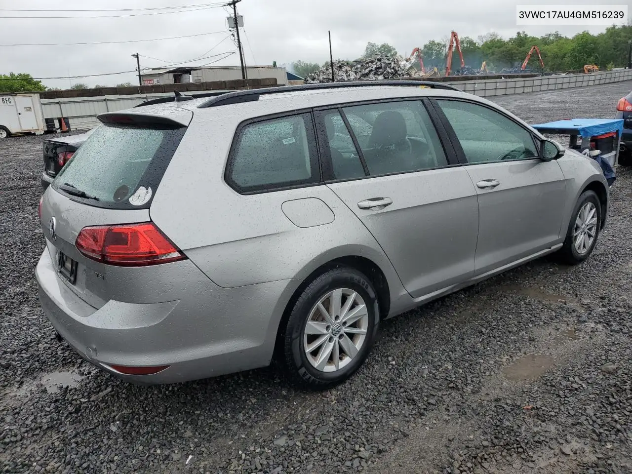 2016 Volkswagen Golf Sportwagen S VIN: 3VWC17AU4GM516239 Lot: 57017225