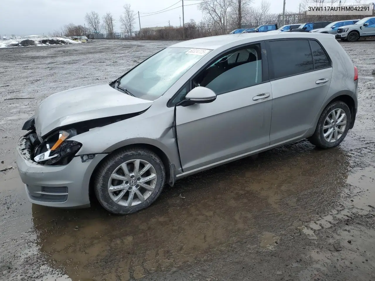 2017 Volkswagen Golf S VIN: 3VW117AU1HM042291 Lot: 50324775