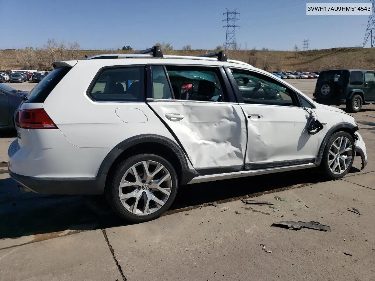 2017 Volkswagen Golf Alltrack S VIN: 3VWH17AU9HM514543 Lot: 52891975