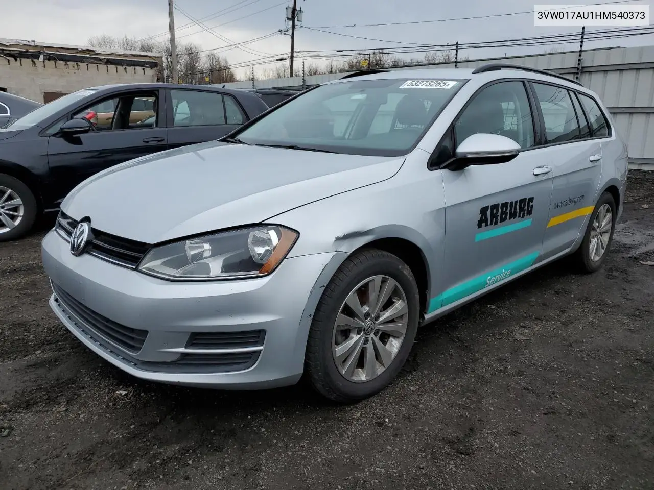 2017 Volkswagen Golf Sportwagen S VIN: 3VW017AU1HM540373 Lot: 53273265