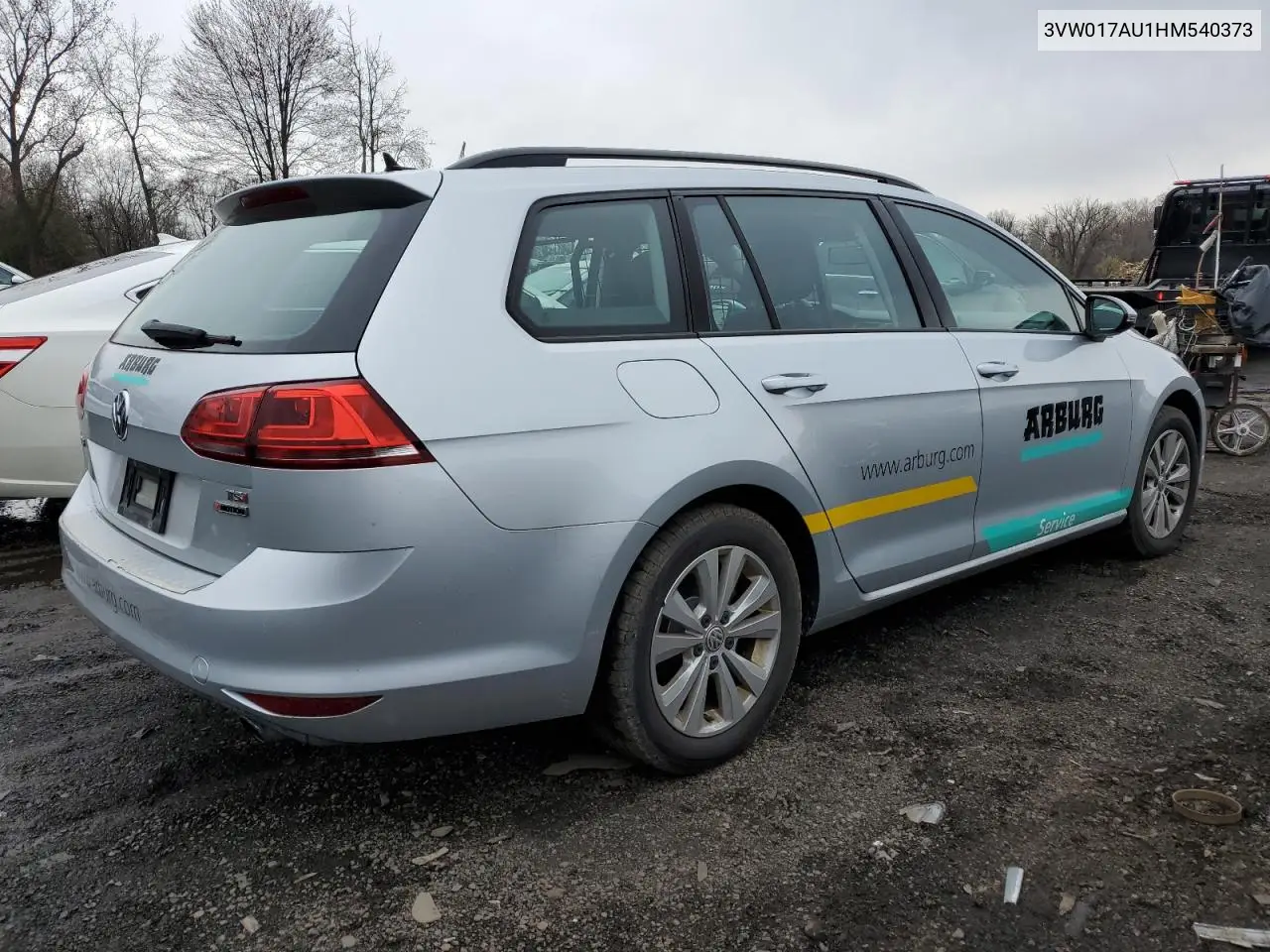 2017 Volkswagen Golf Sportwagen S VIN: 3VW017AU1HM540373 Lot: 53273265