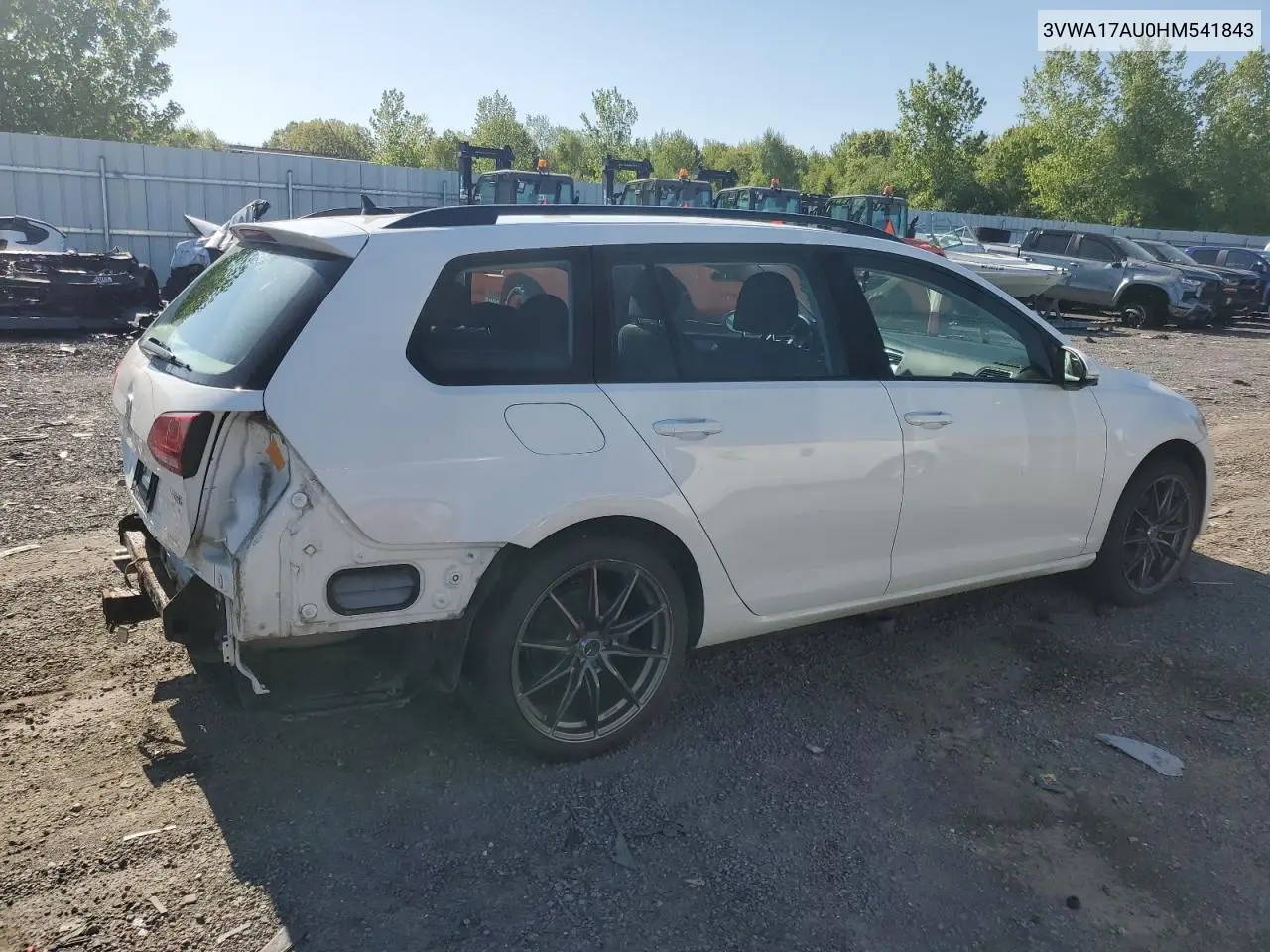 2017 Volkswagen Golf Sportwagen S VIN: 3VWA17AU0HM541843 Lot: 56175595