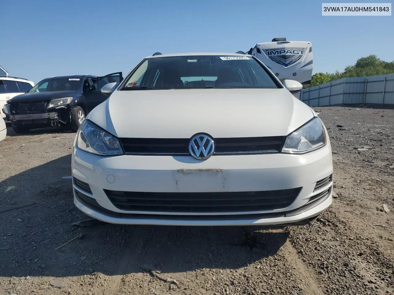 2017 Volkswagen Golf Sportwagen S VIN: 3VWA17AU0HM541843 Lot: 56175595
